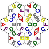 6 Colors Hexagonal Tiles